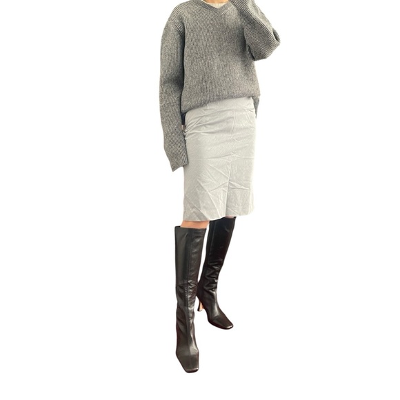 Miss K Gray A-line Skirt with Lace Trimming Size S - Picture 3 of 7